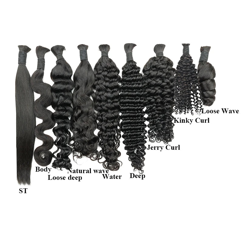 Cheveux humains vierges en vrac pour tressesCheveux humains vierges en vrac pour tresses