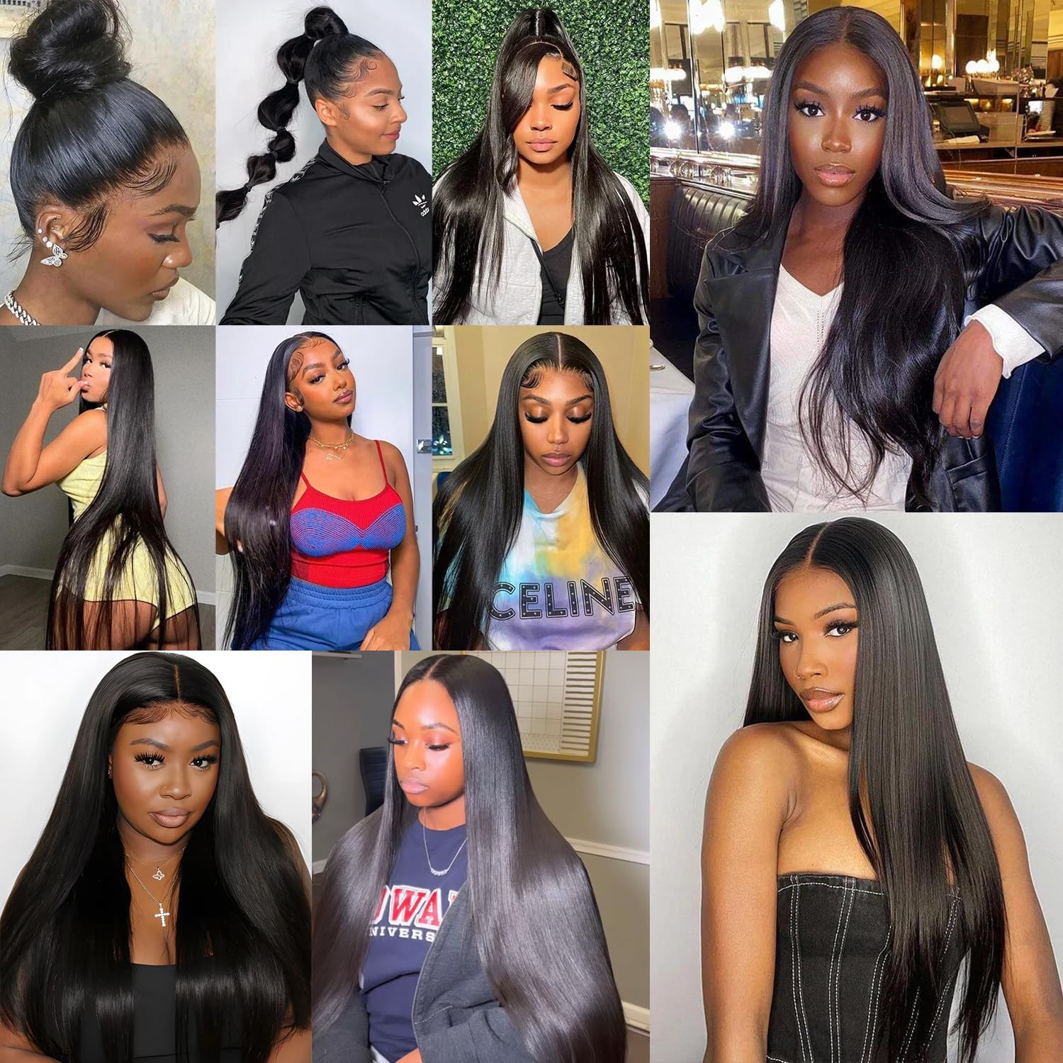 Straight Bundles Human Hair Weave 3 Bundles Brazilian Virgin Hair Straight Bundle 12A Grade Unprocessed Human Hair Extensions Natural Black