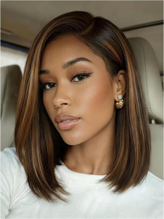 Perruque Bob Yaki Straight Balayage 7x5 – Sans Colle